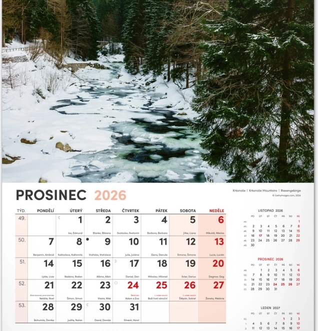 Calendrier mural Ma patrie 2026