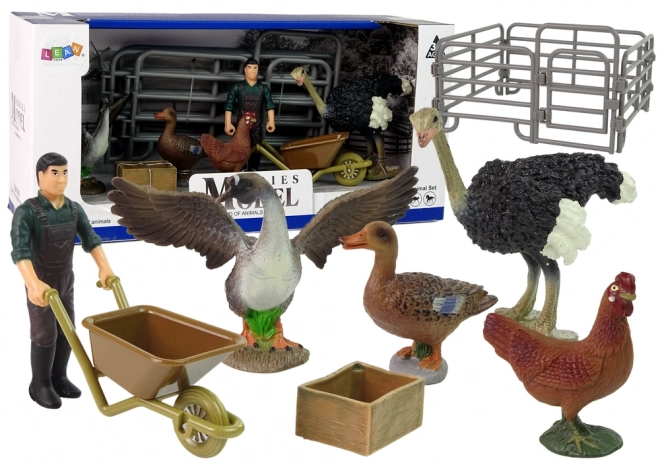 Ensemble de jouets Animaux de ferme et fermier avec accessoires