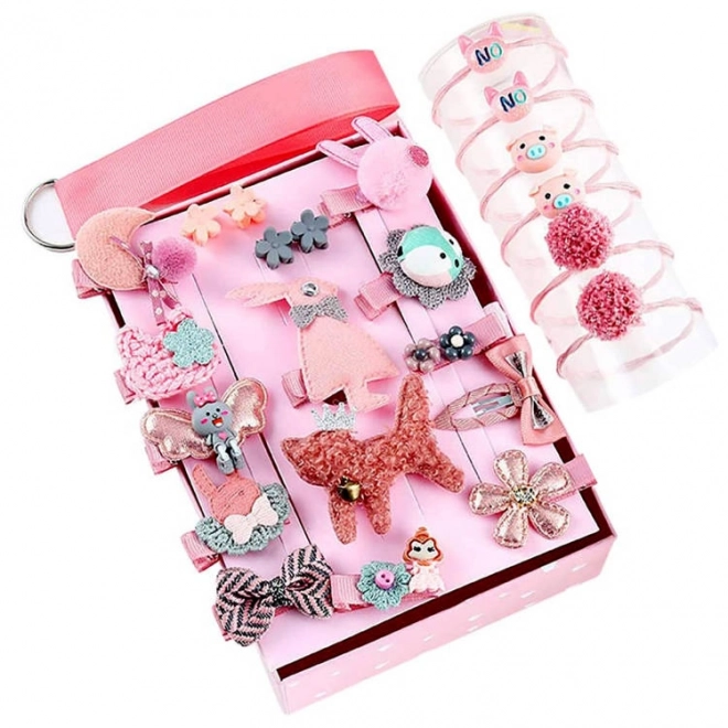 Ensemble amusant de pinces et élastiques pour petites filles
