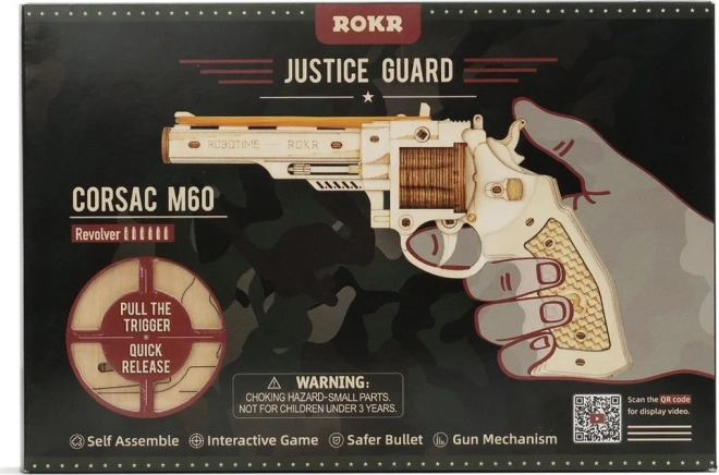 Puzzle mécanique en bois 3D Revolver Corsac RoboTime