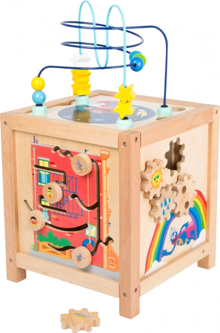 Cube d’activités motrices en bois pour enfants