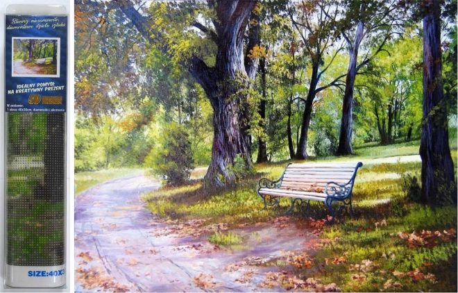 peinture diamant banc ensoleillé 30 × 40 cm