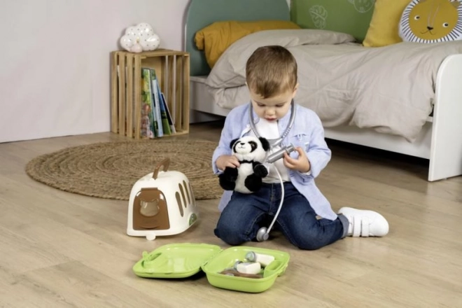 Chariot vétérinaire avec panda et box de transport 2 en 1