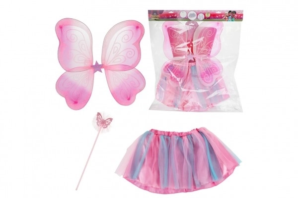 Costume de carnaval fée rose avec ailes