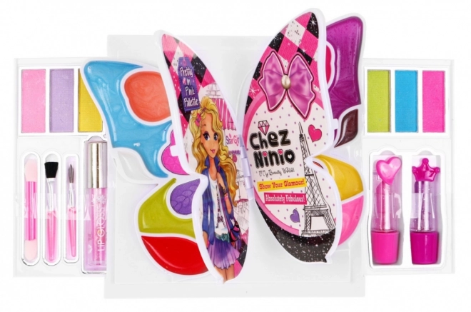 Ensemble de maquillage coloré Butterfly pour enfants 3+ Cosmétique + accessoires