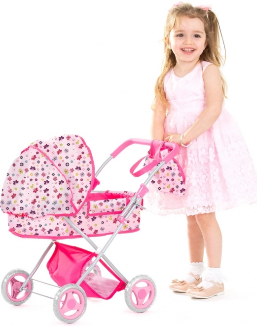 Poussette profonde pour poupées Dora Papillons