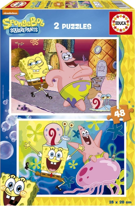 Puzzle EDUCA Bob l'éponge 2x48 pièces