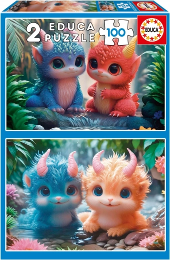 Educa Puzzle Adorables petits monstres 2x100 pièces