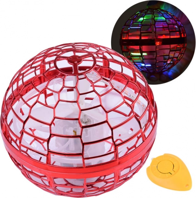 Boule volante UFO avec LED et contrôle par la main – Rouge