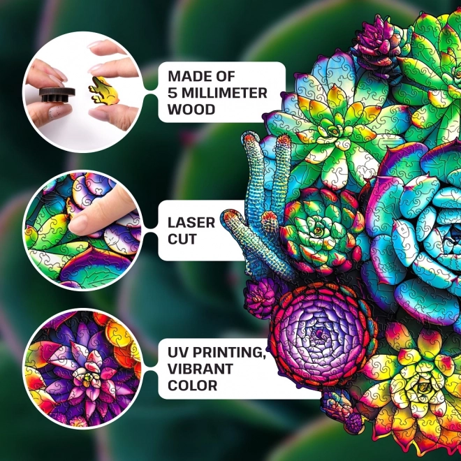 Puzzle en bois d'évasion EscapeWelt Succulentes 200 pièces