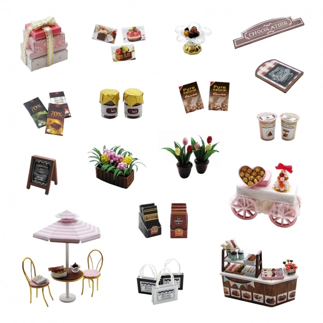 Miniaturisation de maisonnettes Chocolaterie