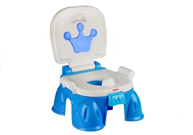 Petit pot bleu avec couronne pour enfant