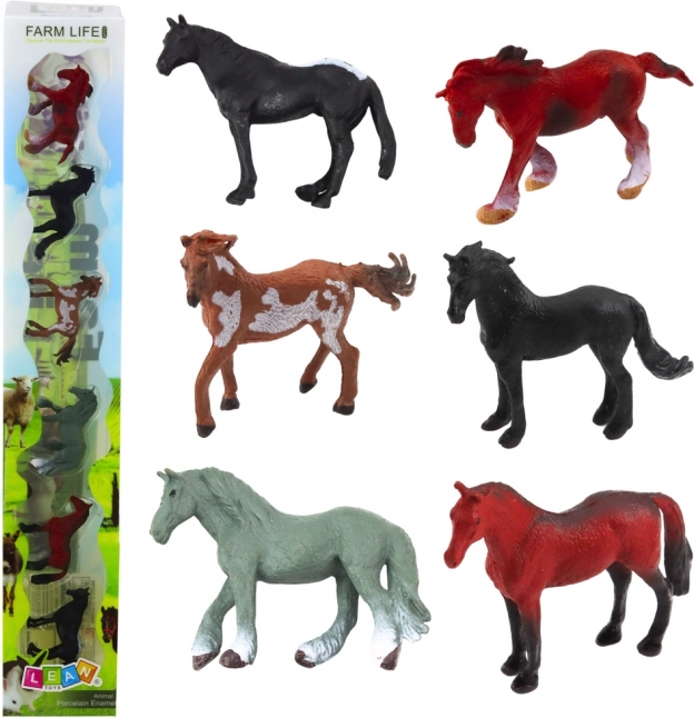 Ensemble de Figurines de Chevaux en Plastique Variante Vie à la Ferme