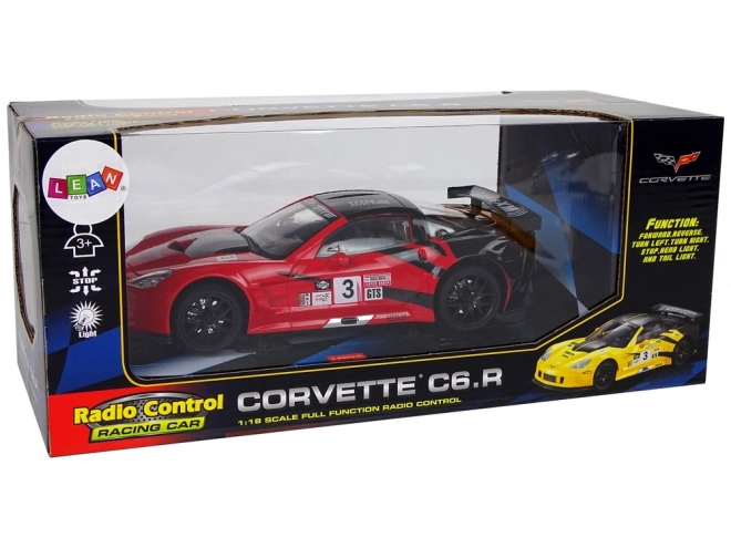 Voiture RC de course sportive 1:18 Corvette C6.R rouge 2.4G avec éclairage