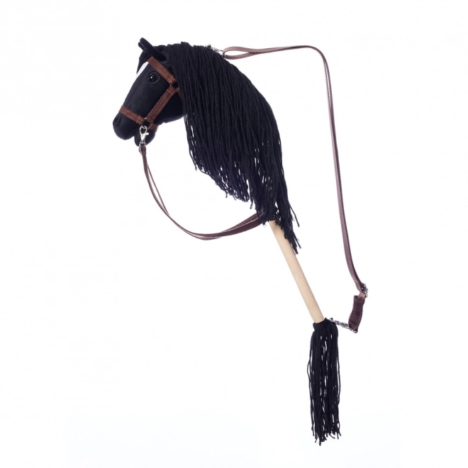 HOPPIHORSE cheval sur bâton hobby horse taille A4 noir