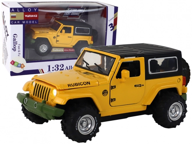 Voiture tout-terrain Traction par friction à batterie Jaune métallique 1:32
