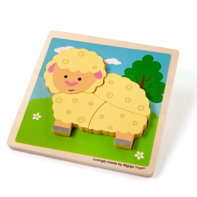 Bigjigs Jouets Puzzle d'Encastrement Mouton