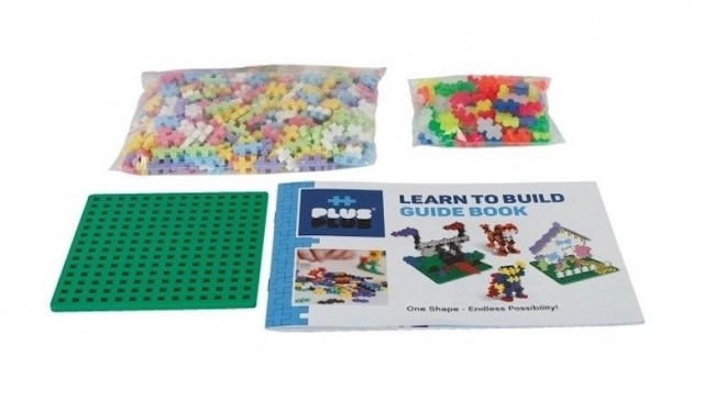 Kit de construction Plus-Plus Mini Mix 600pcs (Pastel/Neon) + 2 plaques de base