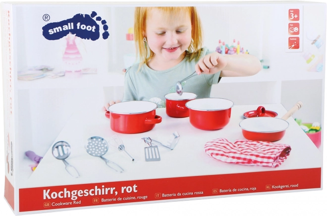 Ensemble d'ustensiles en métal rouge Small Foot pour enfants