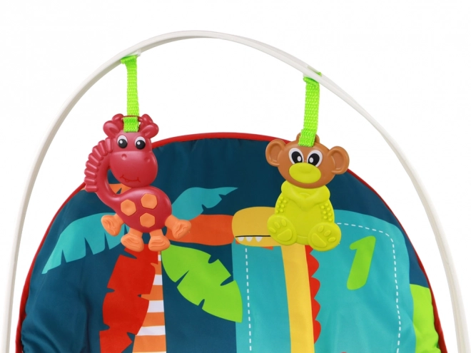Transat à bascule pour enfants 2en1 avec vibrations et motifs de dinosaures