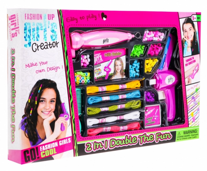 Ensemble de perles et bracelets pour cheveux pour enfants 5+ Machines à tresser + accessoires