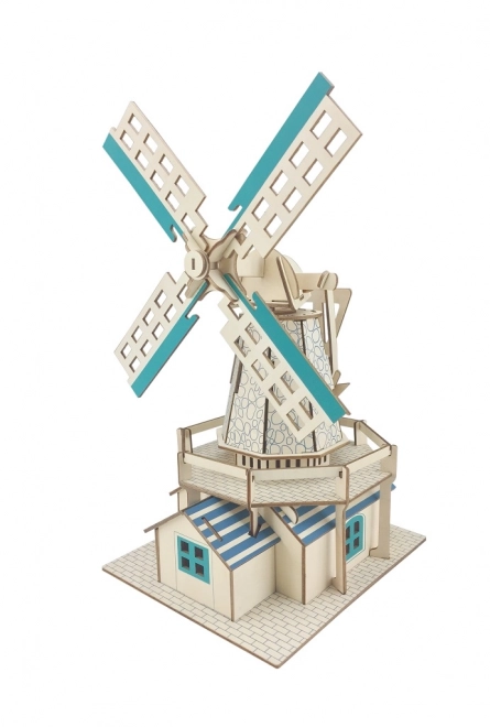 Puzzle 3D en bois Moulin à vent hollandais
