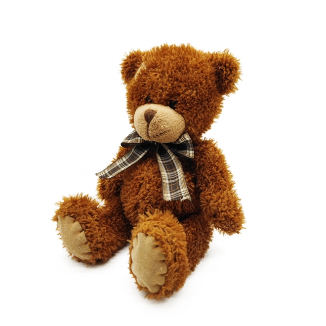 Ours en peluche avec nœud 25 cm brun foncé