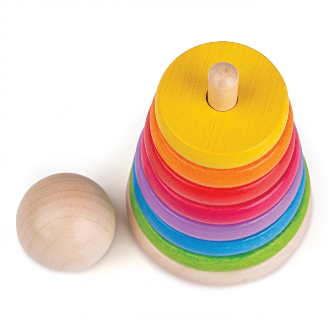 Jouet empilable en bois arc-en-ciel pour enfants