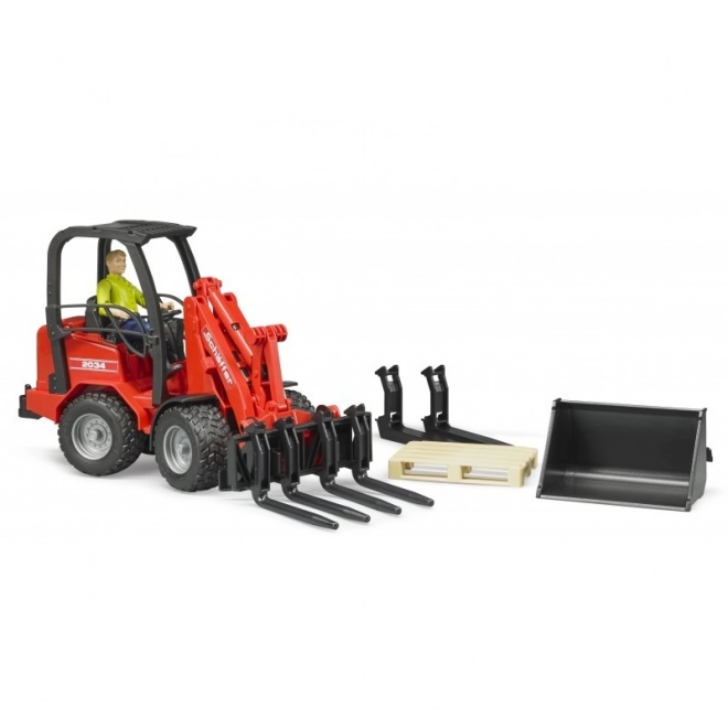 Chargeur rouge Bruder Schäffer 2034 avec figurine et accessoires