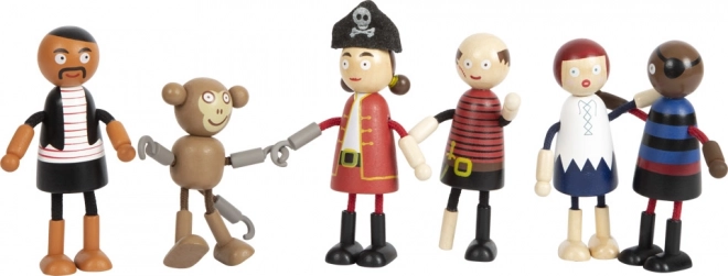 Poupées pirates flexibles en bois