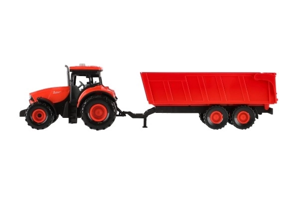 Tracteur rouge Zetor avec remorque et effets sonores et lumineux - 36 cm