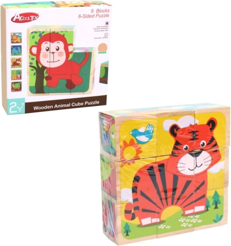 Cubes en bois avec motifs d’animaux