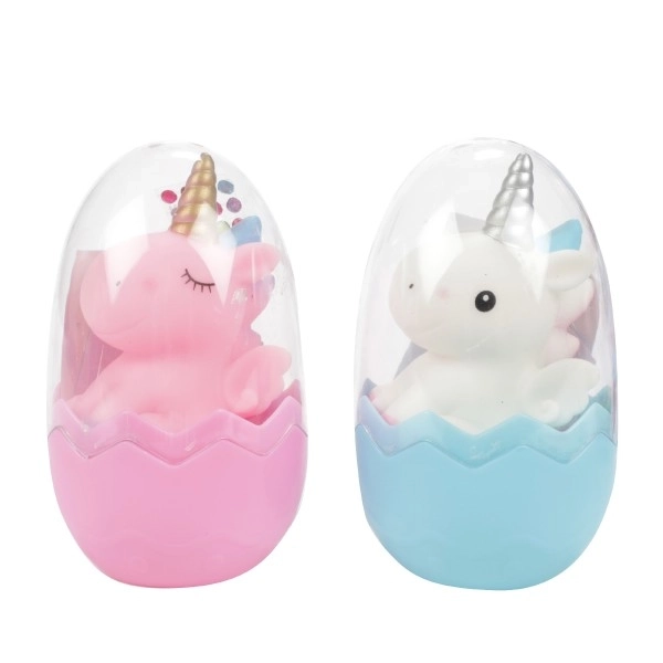 Œuf surprise licorne en plastique 3 couleurs 6x10cm