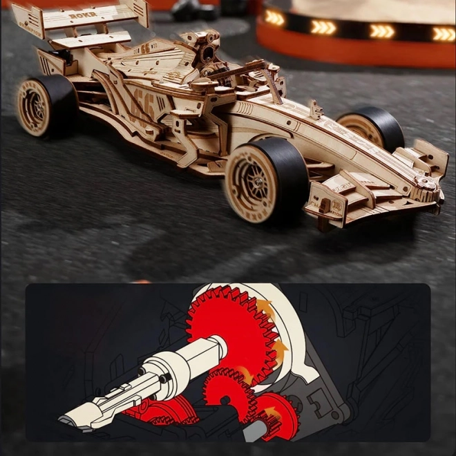 RoboTime 3D puzzle en bois Voiture de course