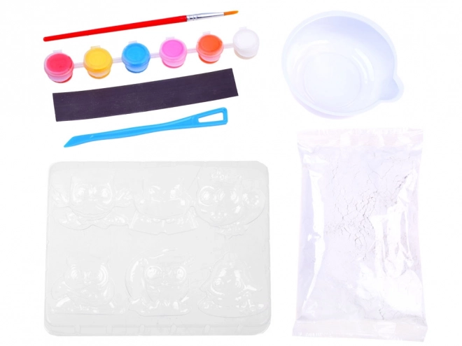 Ensemble créatif avec magnets chouettes pour enfants