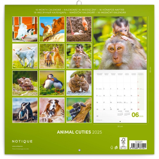 Calendrier de notes Bébés 2025, 30 × 30 cm