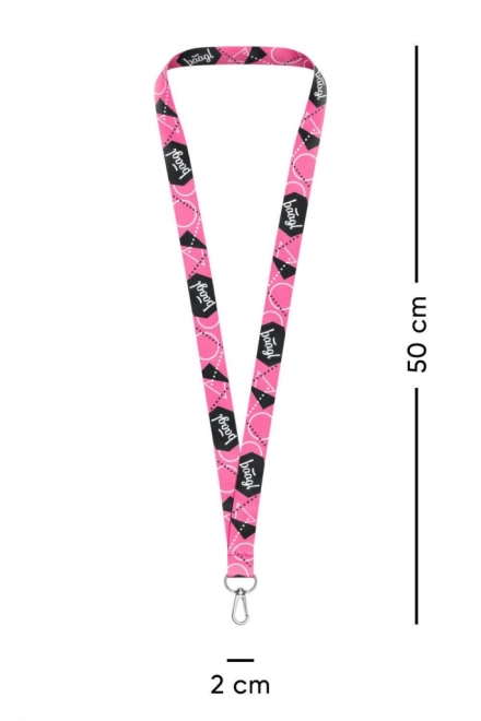 Long porte-clés rose