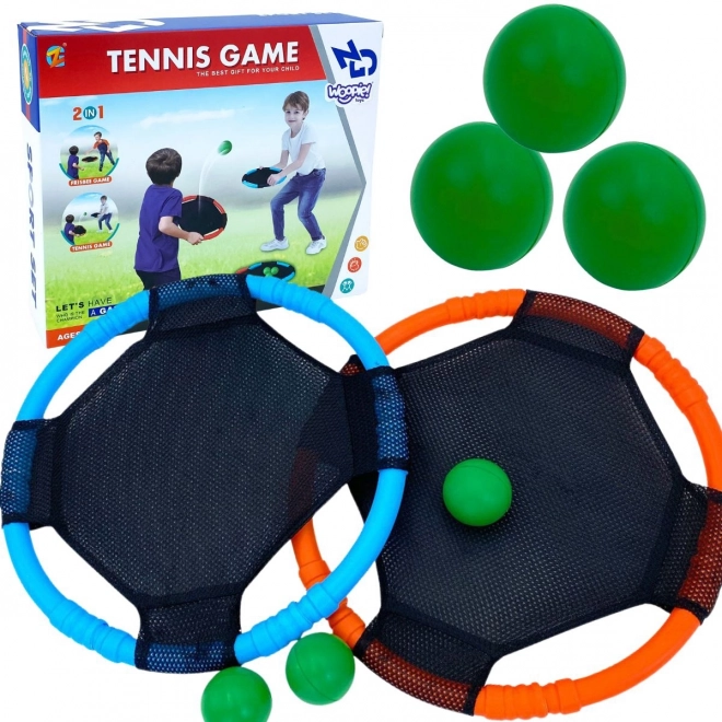 Woopie jeu de compétences 2en1 frisbee tennis