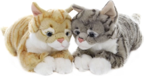 chat en peluche allongé 48 cm