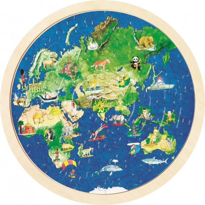 Carte du monde puzzle recto-verso