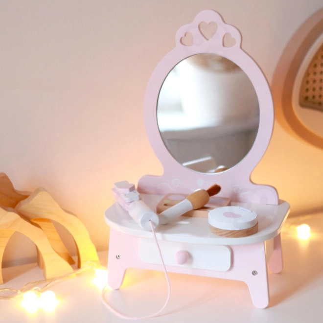 Coiffeuse en bois pour enfants avec miroir et accessoires Classic World