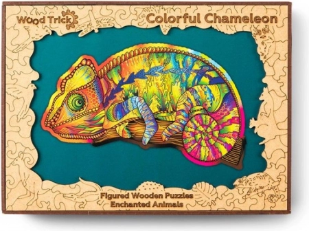 Puzzle en bois caméléon