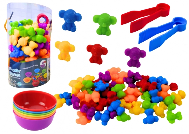 Jeu Montessori de tri coloré pour enfants - Ours, 36 pièces