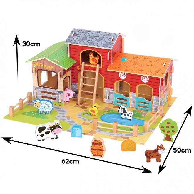 Mega Ferme figurines d'animaux étable et poulailler 18 pcs