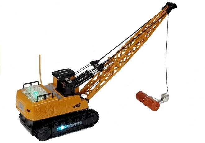 Véhicule de construction télécommandé RC grue bras mobile lumière jaune
