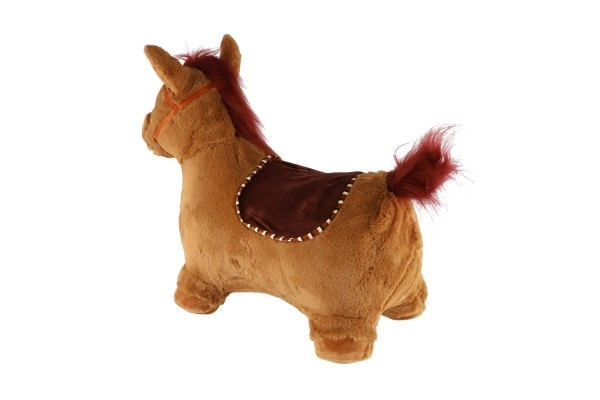 Cheval en peluche marron à effets
