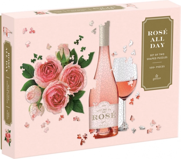 Puzzle Galison 2-en-1 Rose toute la journée 500 pièces