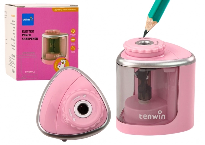 Taille-crayon électrique rose pour crayons de couleur et crayons 6-8 mm
