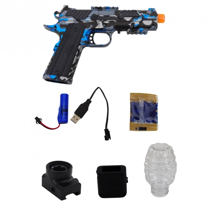 Pistolet électrique à billes d'eau graffiti bleu