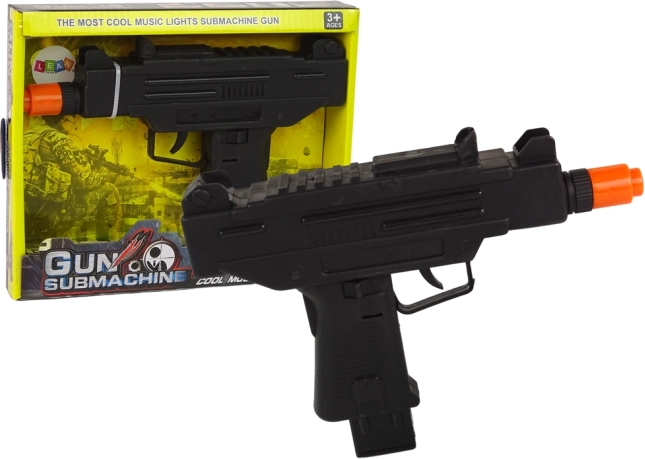 Pistolet noir pour enfants avec son et vibrations